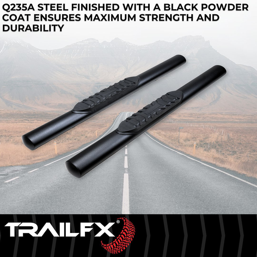 TrailFX 2018–2025 4" Oval Straight Step Bar For Jeep Wrangler JL 2 Dr- Black (A1546T) - product image 2