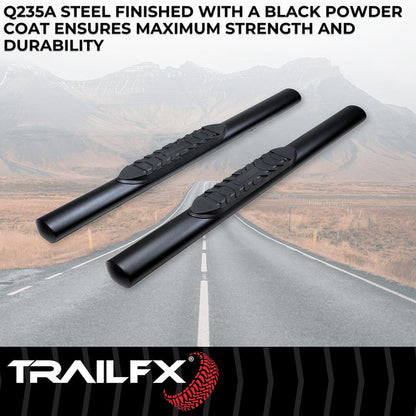 TrailFX 2018–2025 4" Oval Straight Step Bar For Jeep Wrangler JL 2 Dr- Black (A1546T) - product image 2
