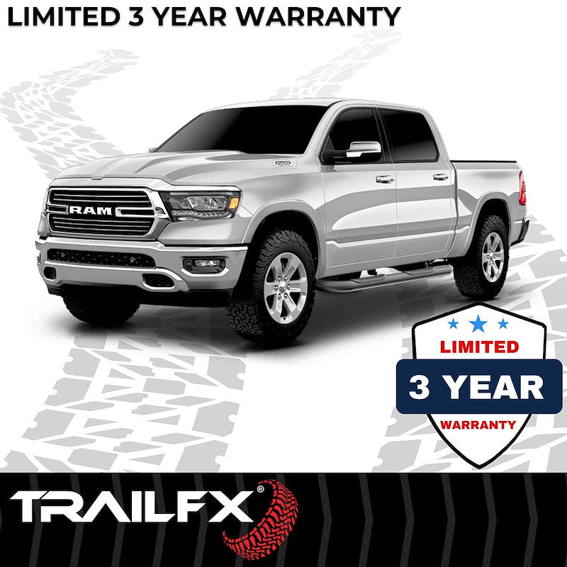 TrailFX 4" Oval  Side Steps with Pads Matte Powder Coat Black (RAM 2500 19-25) CREW CAB) I   A1007B
