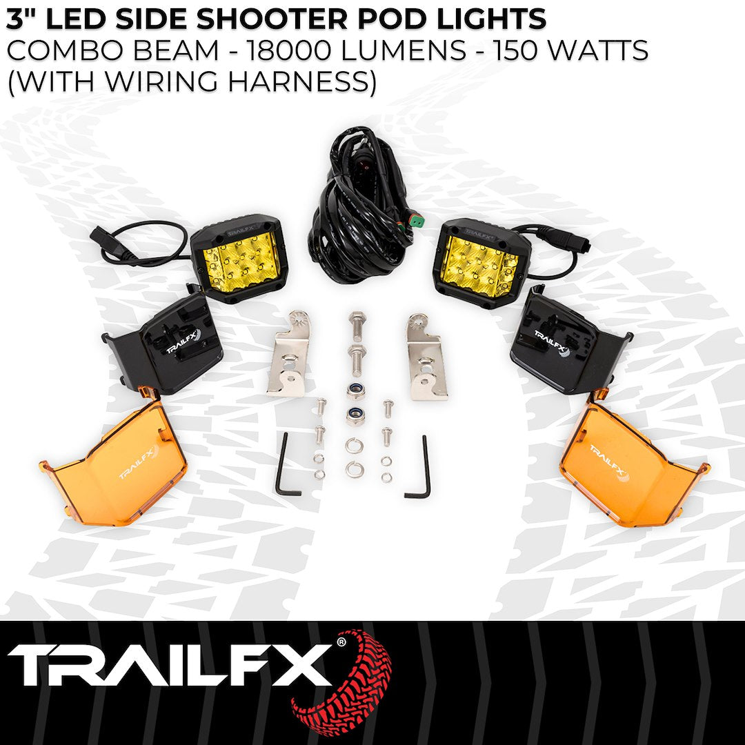TrailFX 4" LED Side Shooter Pod Light- Amber Pair (PODSIDAMS2) - product image 5