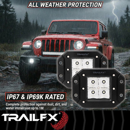TrailFX 3" LED Cube Flush Mount Lights- Pair (2X2FMF2) - product image 9