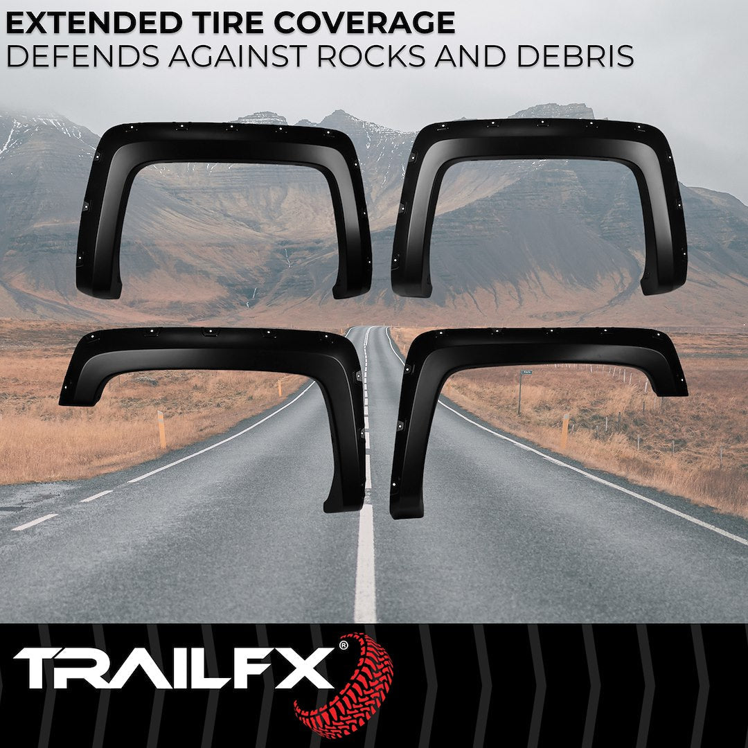TrailFX 2014–2018 Pocket Style Fender Flares For Chevrolet Silverado 1500-3500 (TFC3002S) - product image 2
