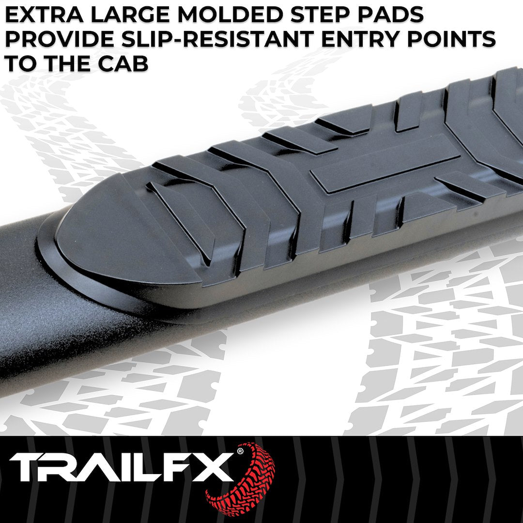 TrailFX 2005–2022 4" Oval Bent Step Bar For Toyota Tacoma Double- Black (A1009B) - product image 3
