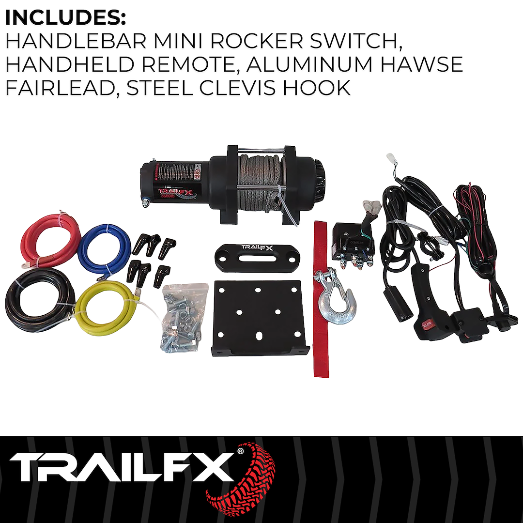 TrailFX ATV/UTV Synthetic Rope Winch 3500 Lb (WS35B) - product image 3