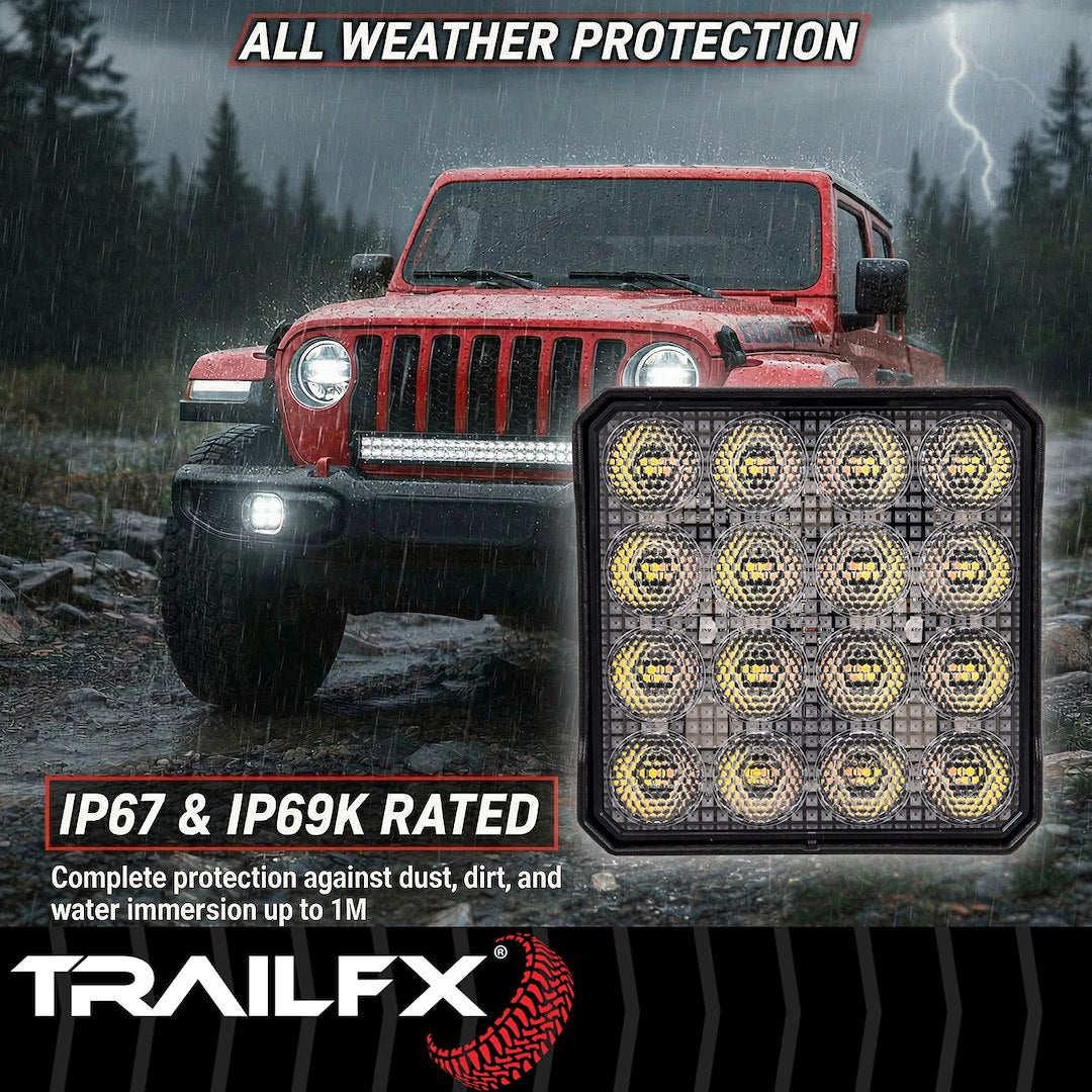 TrailFX 4" x 4" LED Light w/Flashing Func- Single (4X4WLAMF1) - product image 10