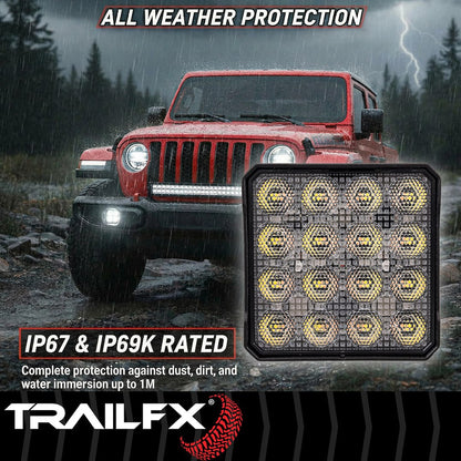 TrailFX 4" x 4" LED Light w/Flashing Func- Single (4X4WLAMF1) - product image 10
