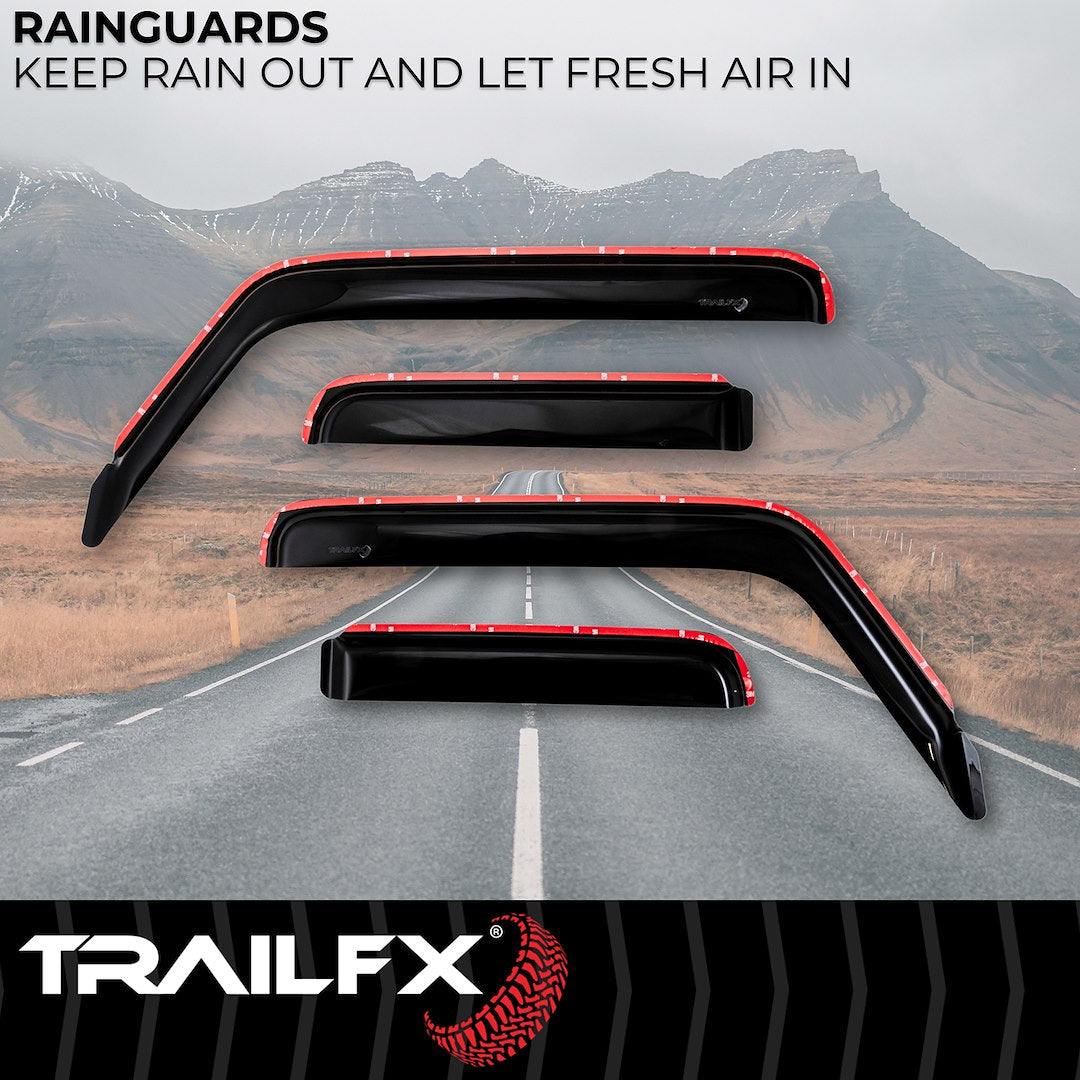 TrailFX 2018–2026 In Channel 4-Piece Window Vent For Jeep JL/JT (4811IC) - product image 2