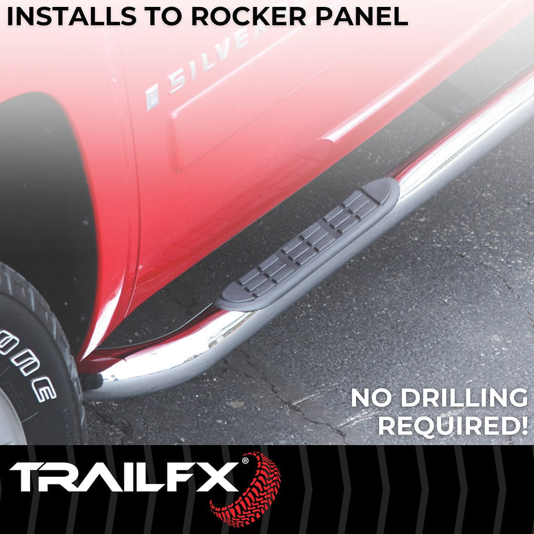 TrailFX 2009–2018 3" Round Step Bar For Ram 1500-3500  Standard- Stainless (A0046S) - product image 6