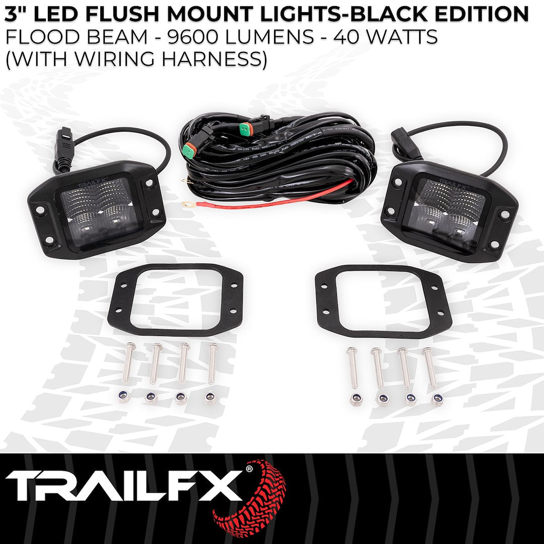 TrailFX 3" LED Cube Flush Mount Lights- Black Edition Pair (2X2FMBKF2) - product image 5