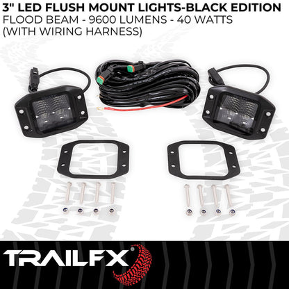 TrailFX 3" LED Cube Flush Mount Lights- Black Edition Pair (2X2FMBKF2) - product image 5