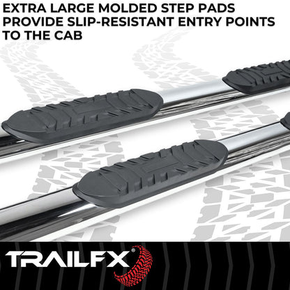 TrailFX 2015–2025 4" Oval Straight Step Bar For GM Colorado/Canyon Crew- Stainless (A1533S) - product image 3