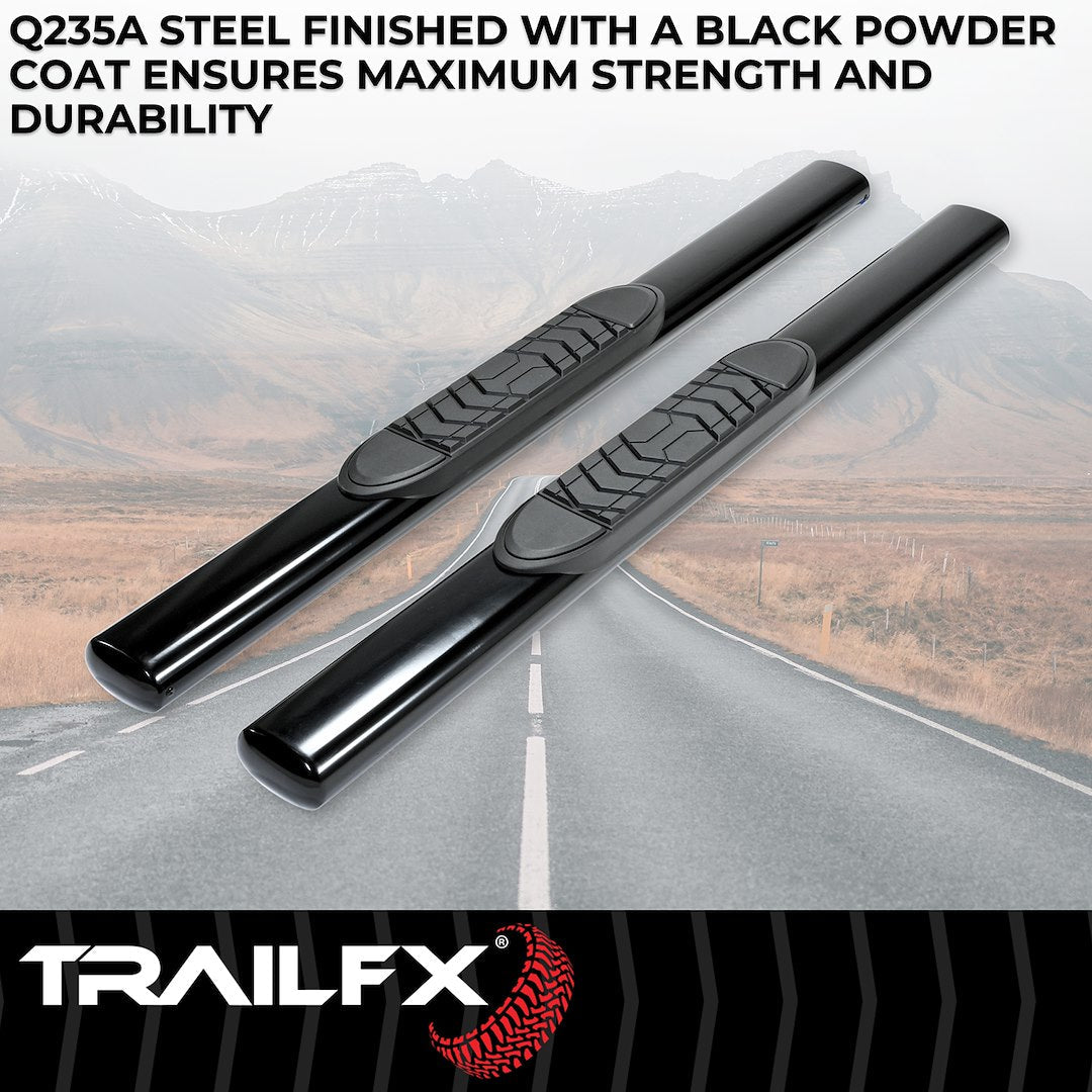 TrailFX 1999–2013 5" Oval Straight Step Bar For GM Silverado/Sierra Standard-Black (A7001B) - product image 2