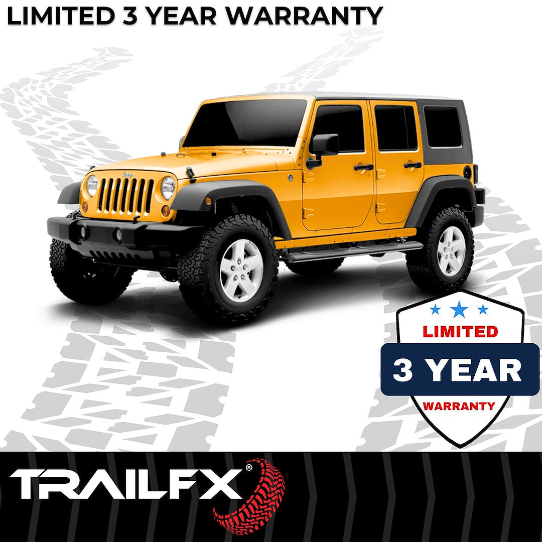 TrailFX 2007–2018 4" Oval Straight Step Bar For Jeep Wrangler JK 4 Dr- Black (A1510B) - product image 8