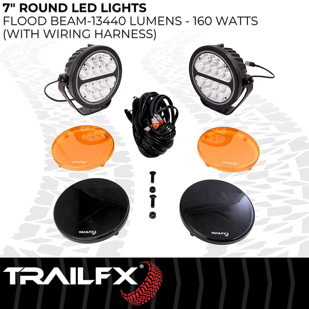 TrailFX 7" Round LED Lights- Pair (7RNDF2) - product image 5