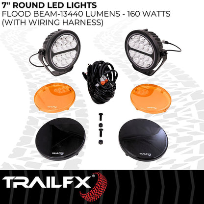 TrailFX 7" Round LED Lights- Pair (7RNDF2) - product image 5