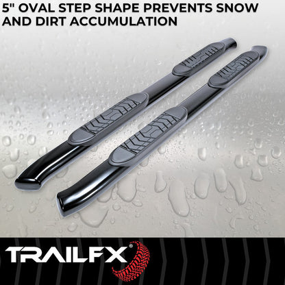 TrailFX 2019–2026 5" Oval Bent Step Bar For Ford Ranger Crew-Black (A7092B) - product image 4