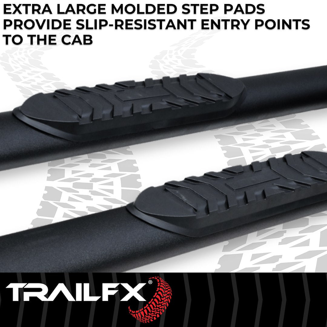 TrailFX 2022–2024 4" Oval Straight Step Bar For Toyota Tundra Crew- Black (A1558T) - product image 3