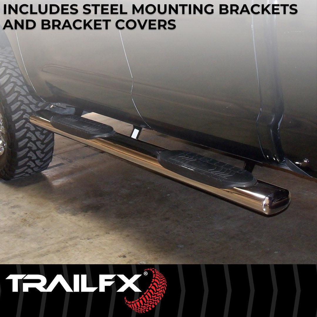TrailFX 2004–2013 6" Oval Straight Step Bar For GM Silverado/Sierra Crew- Stainless (A8202S) - product image 6
