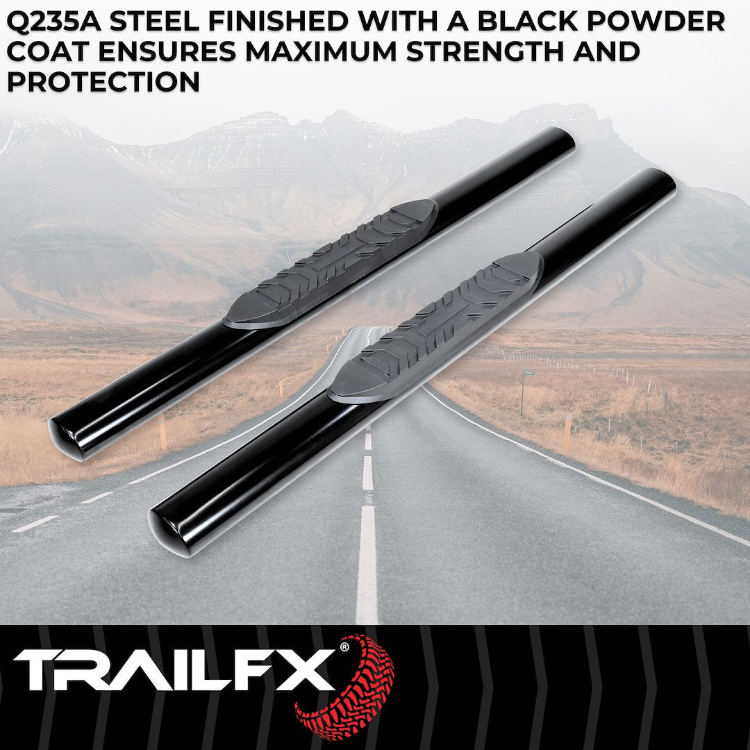 TrailFX 2019–2024 4" Oval Straight Step Bar For GM Silverado/Sierra Standard- Black (A1551B) - product image 2