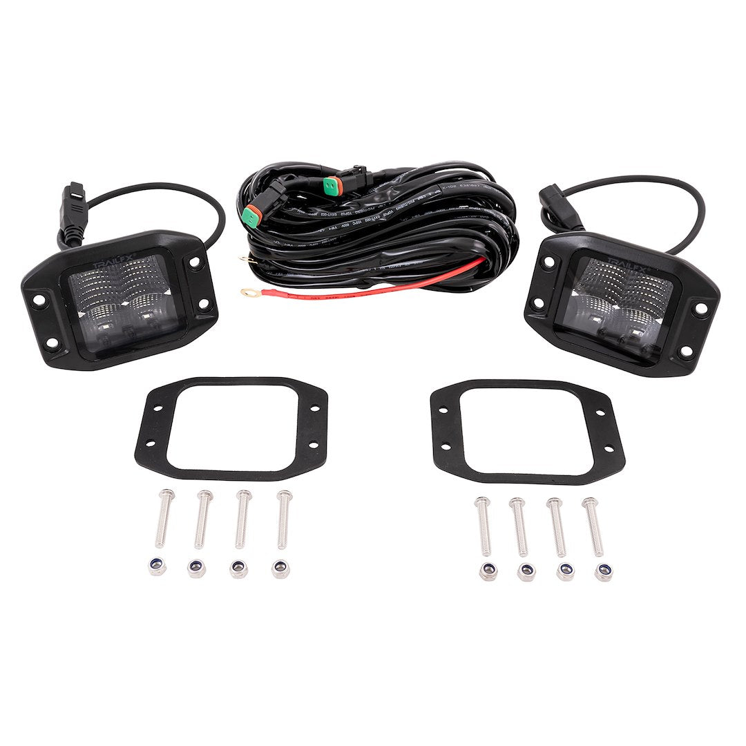 TrailFX 3" LED Cube Flush Mount Lights- Black Edition Pair (2X2FMBKF2) - product image 2