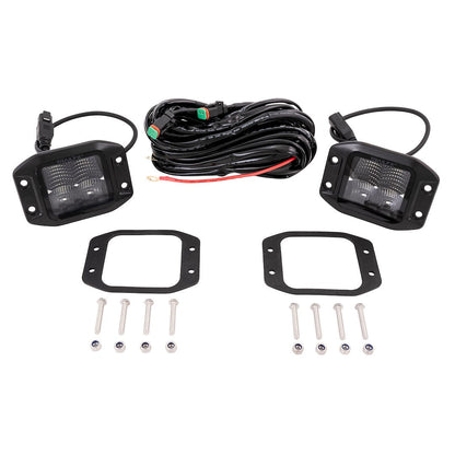 TrailFX 3" LED Cube Flush Mount Lights- Black Edition Pair (2X2FMBKF2) - product image 2