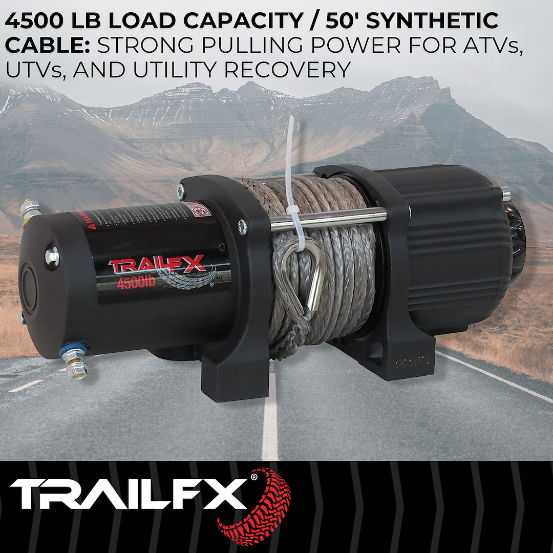 TrailFX ATV/UTV Synthetic Rope Winch 4500 Lb (WS45B) - product image 3
