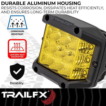 TrailFX 4" LED Side Shooter Pod Light- Amber Pair (PODSIDAMS2) - product image 7