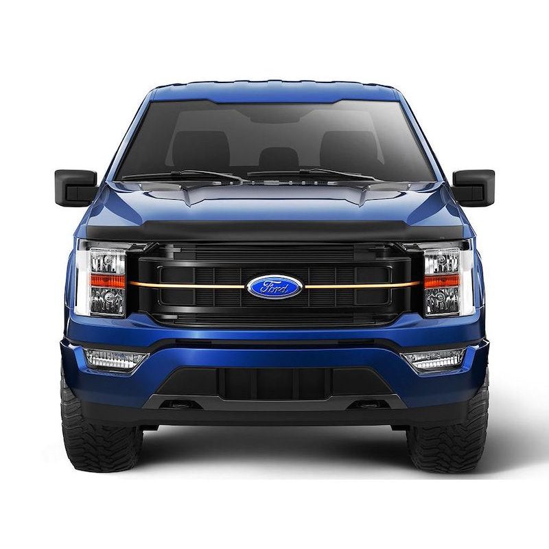 Husky Liners | Aeroskin Hood Protector Smoke For 2021-2024 F-150 Husky Liners | 2842229 installed on blue F-150