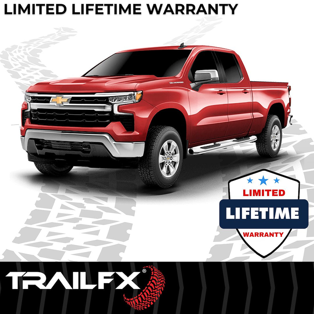 TrailFX 2007–2018 5" Oval Bent Step Bar For GM Silverado/Sierra Extended-Stainless (A7064S) - product image 8