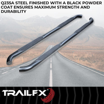 TrailFX 2020–2026 3" Round Step Bar For Jeep Gladiator- Black (A0063T) - product image 2