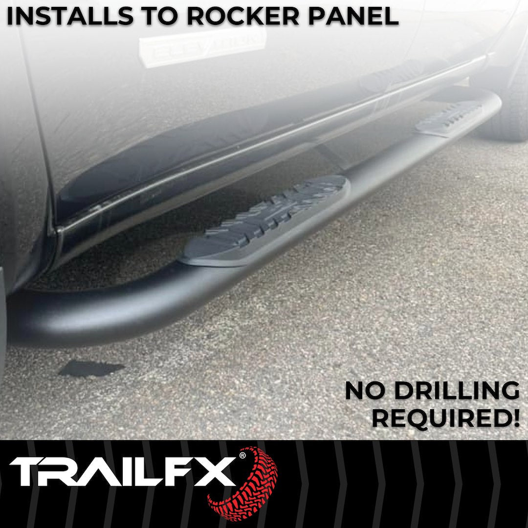 TrailFX 2015–2025 4" Oval Bent Step Bar For Ford F150-350 Extended-Black (A1004B) - product image 7