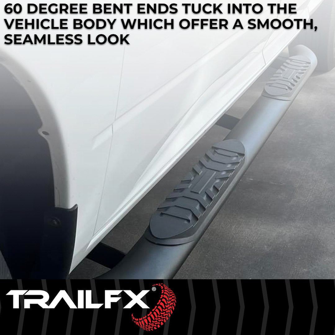TrailFX 2015–2025 4" Oval Bent Step Bar For Ford F150-350 Crew-Black (A1005B) - product image 5