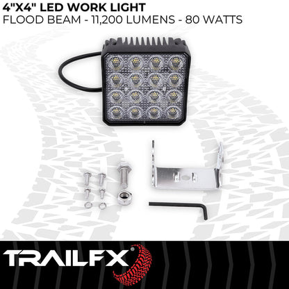 TrailFX 4" x 4" LED Light w/Flashing Func- Single (4X4WLAMF1) - product image 5
