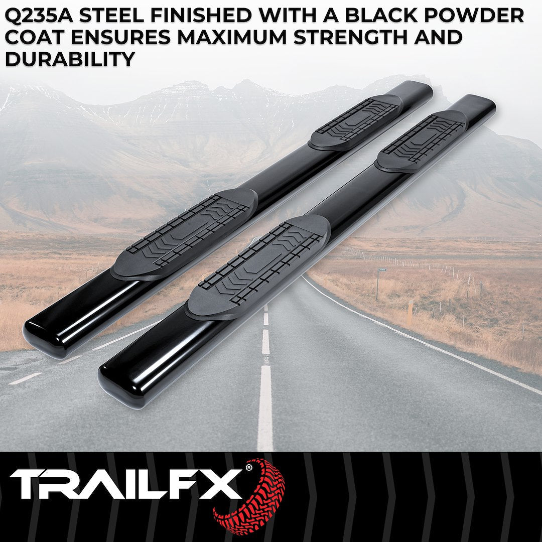 TrailFX 2015–2026 6" Oval Straight Step Bar For Ford F150-350 Crew- Black (A8223B) - product image 2