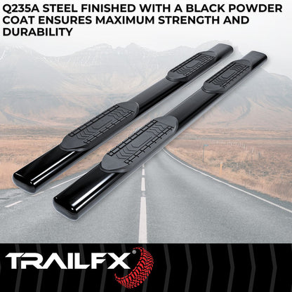 TrailFX 2015–2026 6" Oval Straight Step Bar For Ford F150-350 Crew- Black (A8223B) - product image 2
