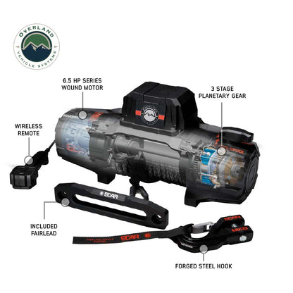 Overland Vehicle Systems SCAR 10S - 10,000 Lbs. Rated Synthetic Rope Winch 19099901