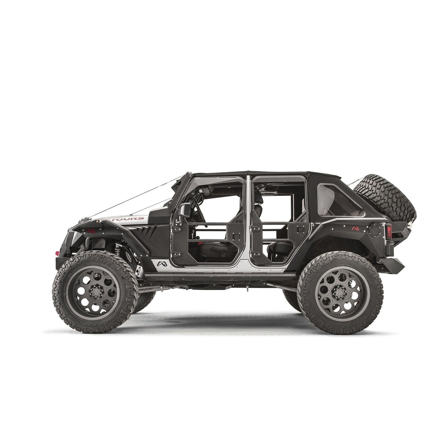 Fab Fours Full Tube Doors Single Stage Black Powder Coat Front Height 4 in. Width 35 in. Length 44 in. l JK1030-1