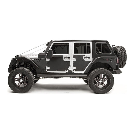 Fab Fours Door Skin Front Matte Black Powder Coat l JK3000-1