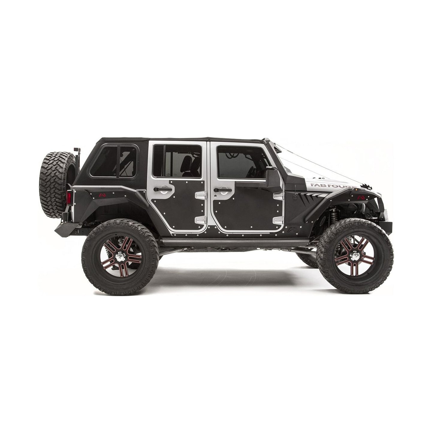 Fab Fours Door Skin Front Matte Black Powder Coat l JK3000-1