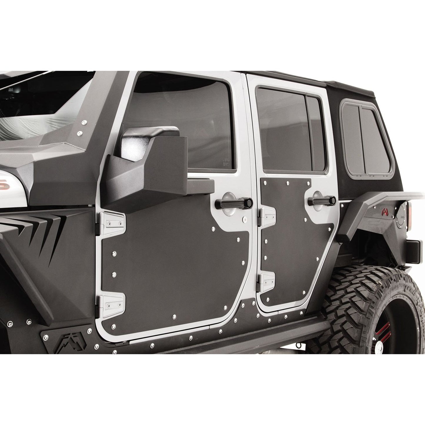 Fab Fours Door Skin Front Matte Black Powder Coat l JK3000-1
