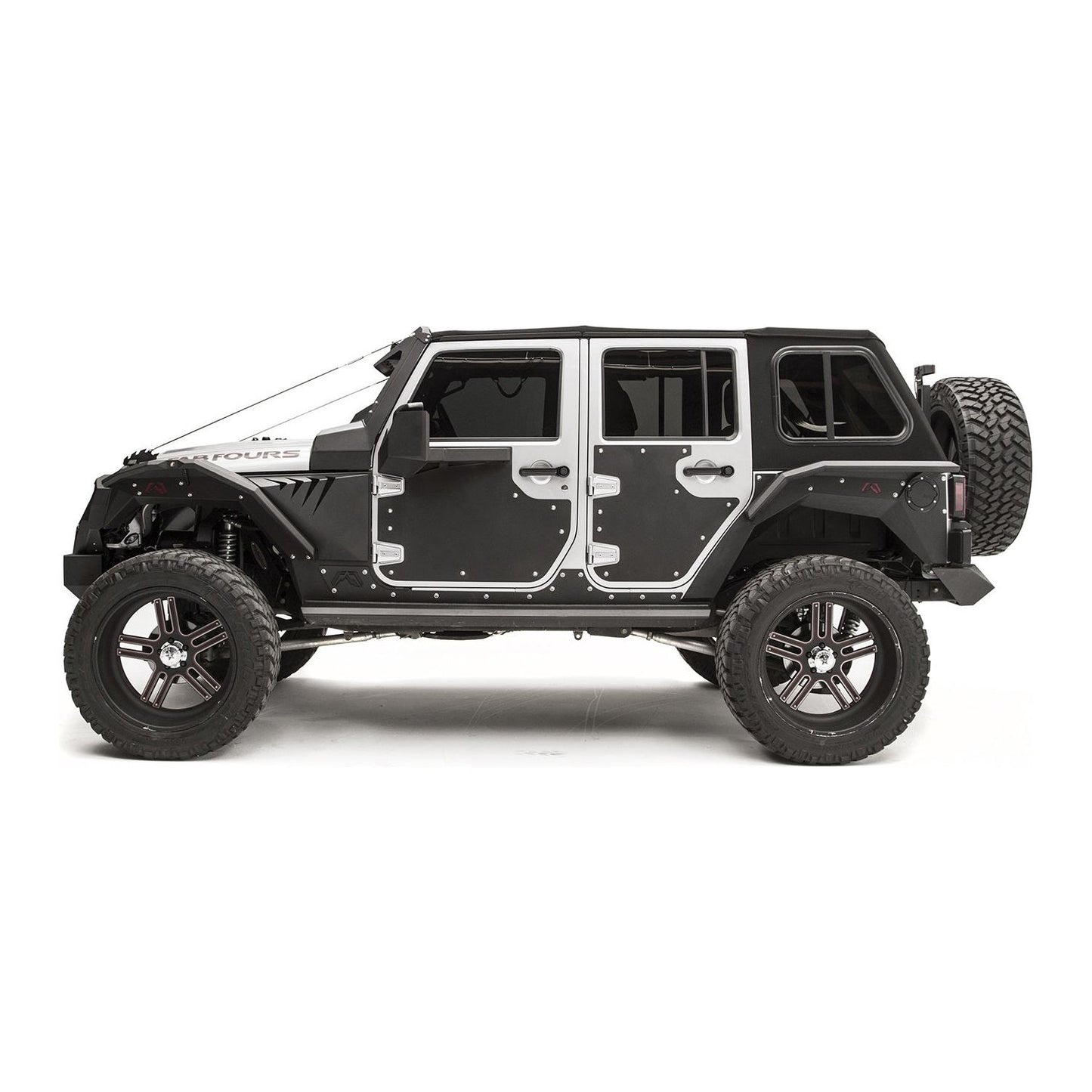 Fab Fours Door Skin Rear Matte Black Powder Coat l JK3002-1