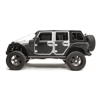 Fab Fours Door Skin Rear Matte Black Powder Coat l JK3002-1