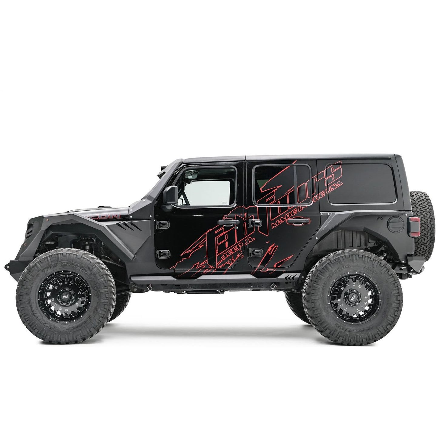 Fab Fours Fender Rear 11 Gauge Steel Construction 2 Stage Matte Black Powder Coat w/Epoxy Primer l JL1001-1
