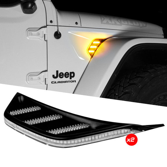 XKGLOW | Amber Jeep Air Vent Light with Turn Signal & Running Light | XK-VENT-A-KIT