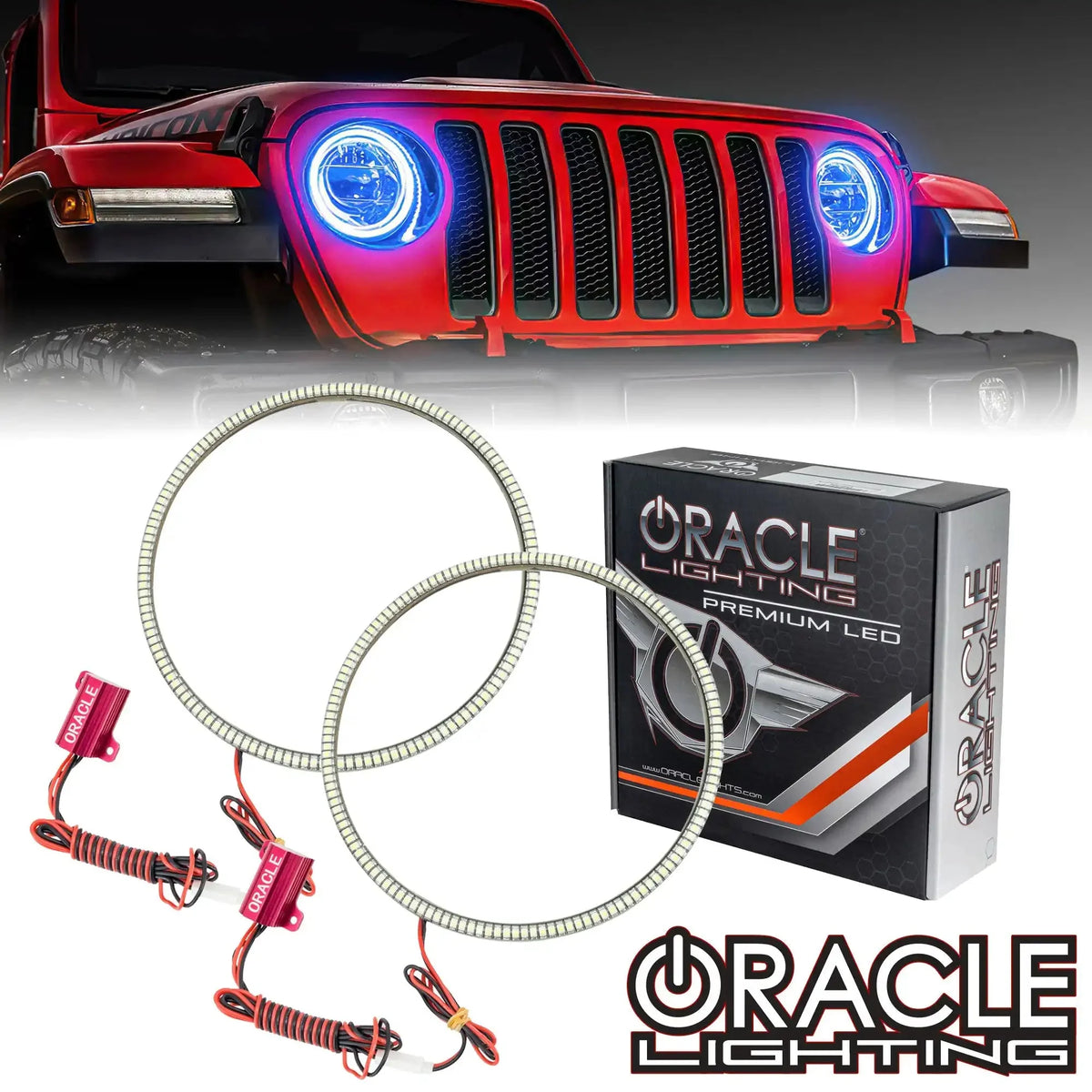 ORACLE Lighting | Surface Mount Headlight Halo Kits | Wrangler JL / Gladiator JT | Select Kit Options