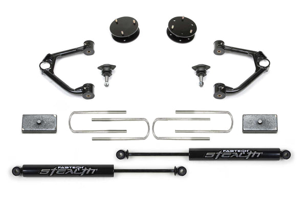 FABTECH | 3" Ball Joint UCA Lift Kit w/ Rear Stealth Shocks | Chevy Silverado / Gmc Sierra | K1212M