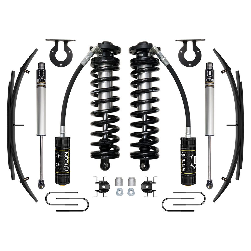 ICON VEHICLE DYNAMICS | 05-16 Ford F250/F350 2.5-3 Inch Lift Stage 1 Coilover System W/ Leaf Springs Icon Vehicle Dynamics | K63181