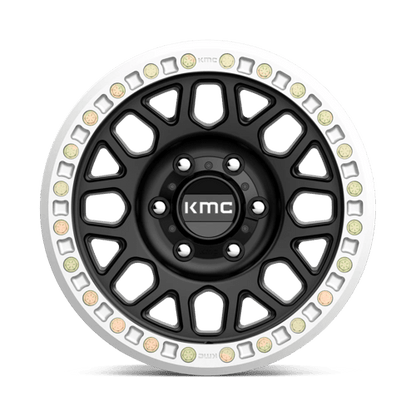 KMC KM234 GRENADE DESERT BEADLOCK Satin Black wheel with aggressive styling and beadlock design.