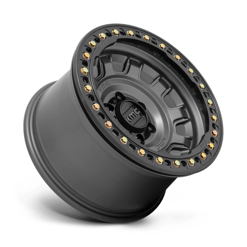 KMC KM236 TANK BEADLOCK Anthracite wheel showcasing rugged design for off-road enthusiasts.