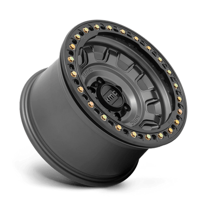 KMC KM236 TANK BEADLOCK Anthracite wheel showcasing rugged design for off-road enthusiasts.